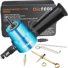 21104 Dicfeos Double Head Metal Sheet Nibbler Cutter With Circle Cutting Blue