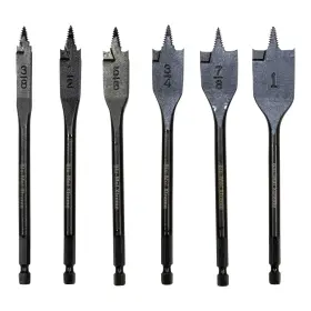 E0102698 Disston 035781026987 6pc. Threaded Spade Bit Set 3/8 Inch 1/2 5/8 3/4 7/8 1 6 Long