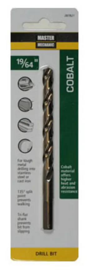 287821 Disston Company 5 Pack 19/64 X 4-3/8- Inch Cobalt High-speed Drill Bit