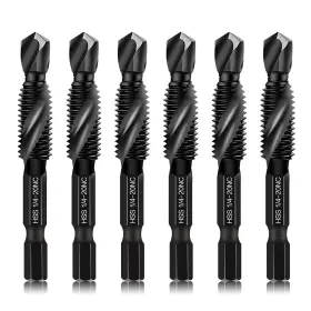 Dkibbith 445038270217 6-piece 1/4-20nc Combination Drill Tap Bit Set Sae Made Of High-speed Steel Wit