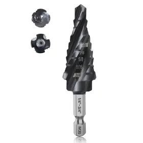 Dkvip-0030 Dkibbith Step Drill Bit For Metal Wood 1/4 Inch -3/4 4-spiral Flutes M35 Hss Cobalt Unib