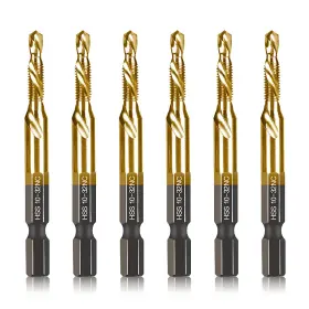 Dkvip-0031 Dkibbith 6-pc 10-32nc Combination Drill Tap Bit Set Sae Thread Size Titanium C