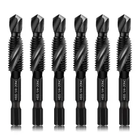 Dkvip-0033 Dkibbith 6-piece 1/4-20nc Combination Drill Tap Bit Set Sae Made Of High-speed Steel