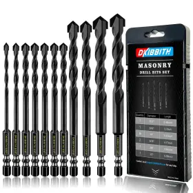 Dkvip-0046 Dkibbith 11-pc Masonry Drill Bits Carbide Concrete Bit Set For Stone Tile Brick