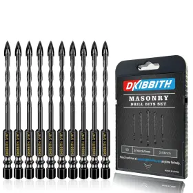 Dkvip-0051 Dkibbith Drill Bit Set Bits 3/16 Inch 5mm Masonry Hex Shank Concrete