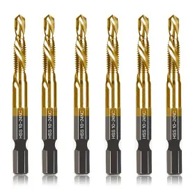 Dkvip-0055 Dkibbith 6-pc 10-24nc Combination Drill Tap Bit Set Sae Thread Size Titanium