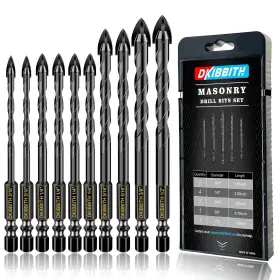 Dkvip-009 Dkibbith Masonry Concrete Drill Bit Set For Tile Brick Glass Plastic And Wood Tung