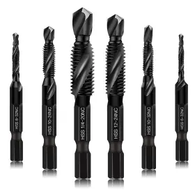 Dkvip-013 Dkibbith 6 Packs Combination Drill And Taps Bit Set Screw Tapping In Sae Size 6-32nc 8-