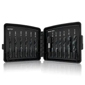 Dkvip-2301 Dkibbith Drill And Tap Bits Set Of 13 Pcs - 6 Sae Sizes 6-32nc To 1/4-20nc Metric Si