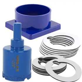 Drilax 850004328750 1-3/8 Diamond Hole Saw Kit With Water Delivery Guide Granite Drill