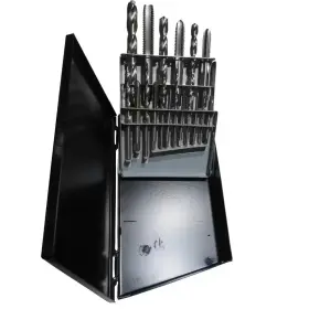 Drill America 445028990927 High Speed Steel Metric Tap And Bit Set In Metal Case 18-piece