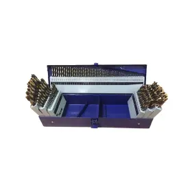 Drill America 887861039376 115 Piece Heavy Duty High Speed Steel Bit Set With Black And Gold Finis