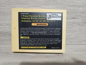 Drill Master 792363019033 7pc Forstner Bittitanium Nitride Coated With Wooden Storage Box