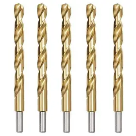 Drillforce 971141010293 5pcs 1/2 Inch Titanium Coated Drill Bits