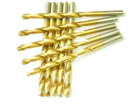 4titanium Drillforce Df20015 Hss Jobber Length 10 Pcs 9/32 X 4-1/4titanium Coated Twist Drill Bits Metal Dri