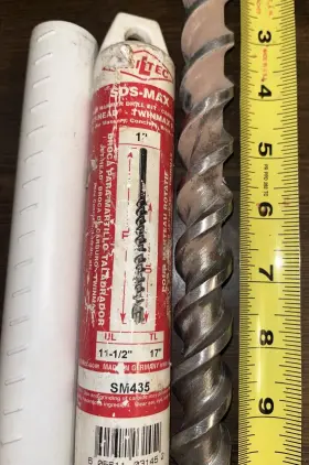 Driltec 605611031452 Hammerhead Drill Bit 1x17 Inch Original Case Brick Masonry Concrete Used