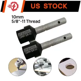 Dt-diatool 653430470181 2 X 10mm Diamond Finger Bits Milling Tile Ceramic Porcelain Marble Core Hole Cut