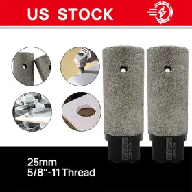 Dt-diatool 734602264804 2pcs 25mm 5/8-11 Inch Diamond Milling Finger Bit Drilling Tile Marble Stone Hole Saw