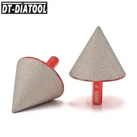Dt-diatool 739929085903 Diamond Chamfer Finger Milling Bits 2pcs 2 Inch /50mm Cone Drilling Bit Countersink