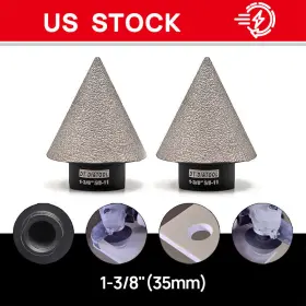 Dt-diatool 739929089406 2 X 35mm Diamond Chamfer Finger Milling Bit 1-3/8 Inch Core Hole Cutter Countersink