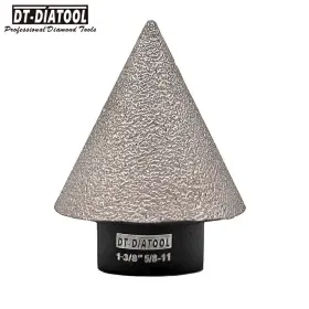 Dt-diatool 751474891730 1-3/8 Inch Diamond Chamfer Finger Milling Bits Cone Core Hole Saw 35mm Cutter