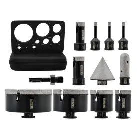 Dt96526010k1t Dt-diatool 12pcs Dia 6-100mm Diamond Drill Bit For Tile Marble Granite Hole Saw