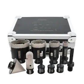 Dt965k12t Dt-diatool Diamond Tile Hole Saw Kit 10-pack Core Drill Bits Set 6/6/8/19/35/51