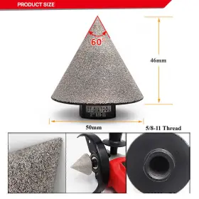 Dt979x1 Dt-diatool 1pc 35/50/82mm Diamond Chamfer Bits Cone Milling Tile Marble Beveling Hole Saw