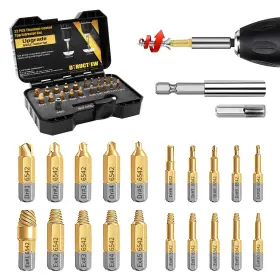 Dtructiew 762736694235 22pcs Screw Extractor Set Hss 6542 Titanium Easy Out Kit For Removing Broken