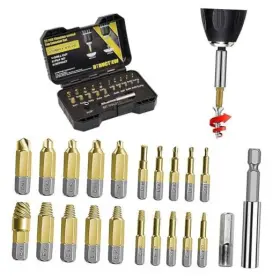 Xylsqc1-c Dtructiew 22pcs Titanium Damaged Screw Extractor Set Hss 4341 Stripped