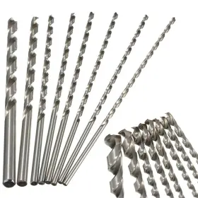 Dudua 799445179517 8 Pcs 200mm Extra Long Twist Drill Bits For Steel Straight 2mm - 7mm Silver