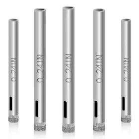 78gls-bit-tol56-1-4th-5pcs6 Dunchaty Glass Drill Bit Set 5 Pcs Diamond Bits Hole Saw Bottle Extractor Remov