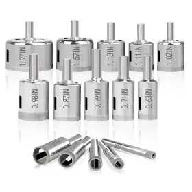 Dunchaty 799456222363 Kit De Sierra Perforadora Diamante 15 Piezas Brocas Para Vidrio