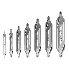 Eastar 313100059091 7 Pcs Center Drill Bits Set M2 High Speed Steel 60-degree Angle Bi