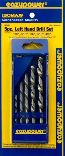 82380 Eazypower 5-piece 1/8-inch-3/8-inch Left Handed M2 High Speed Steel Drill