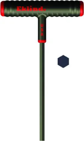 61914 Eklind Tool 7/32 Inch Power-t T-handle Hex T-key Allen Wrench Multi