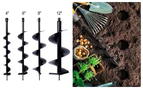 Etsg 699977891805 4pcs Auger Drill Bit For Planting Hole Fit 3/4 Inch Hex Drive 4in 6in 8in 12in