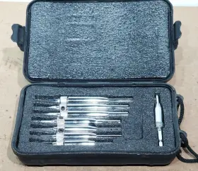 Center-1 Evergreen Enterprises Inc. Self Centering Hinge Tapper Core Drill Bit Set For Woodworking Adjustable