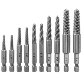 Eyeus-gy0609 Eyech 10pcs Broken Screw Extractor Set Stripped Drill Bit Kit 1/4 Inc