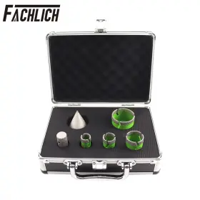 Fachlich 2111906201105 Diamond Chamfer Finger Drilling Bit Set Ceramic Granite Marble Hole Saw 20-50mm