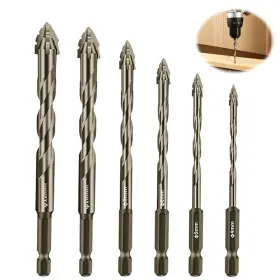 Rhn1975 Fdkyoek 6pcs Eccentric Drill Bit Four-edge Serrated Concrete 4/5/6/8/10/1