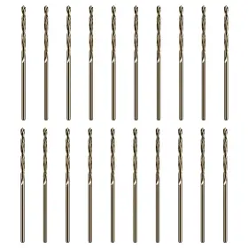 Filww 313093652682 20pcs 1/32 Inch Cobalt Drill Bit Set M35 High Speed Steel Jobber Length K
