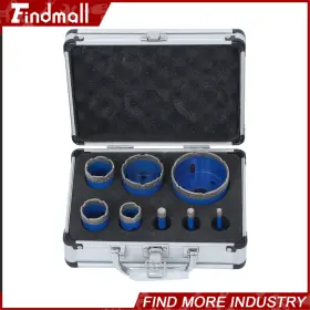 1006642 Findmall M14 Threaded Diamond Hole Saw Kit 8-piece Core Drilling Bit Set 6-68mm