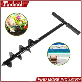 797680 Findmall 2 Pack 4 Inch X 24 Hand Operated T Shaped Auger Drill Bits For Planting