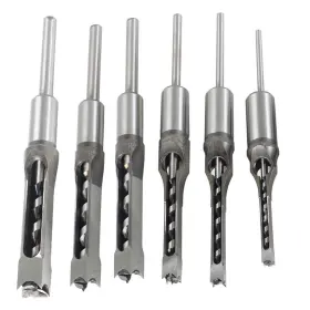 In2790918al Findmall 6pcs Square Hole Mortise Chisel Drill Bit 1/4 Inch 5/16 3/8 1/2 9/16 5/8 Tools