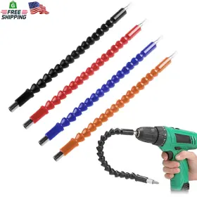 Fg-dc-001 Finegood 4 Pcs Flexible Drill Bit Extension Screwdriver Soft Shafts 11.6 Inch