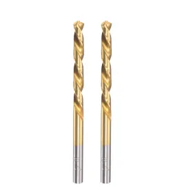 Fipux 639664252687 2pack High Speed Steel Twist Drill Bit 5.7mm Fully Ground Titanium Coated