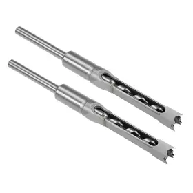 Fipux 639664252823 2 X Square Hole Drill Bit 1/2 Inch Hollow Chisel Mortiser Auger Cutter Carbon Steel