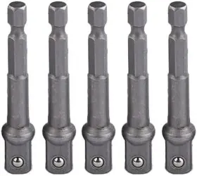 Fixinus-5 Fixinus 313038599539 5 Pieces Impact Adapter Square Socket 1/4 Inch Hex Shank To 3/8 Soc