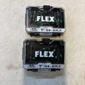 Flex 840163201100 2 Impacks 20 Piece 1 Inch #2 Square Drive Bits Sq2 1/4 Hex Shank - New. H 093